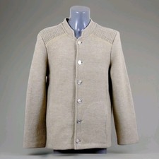 ALPHORN AUSTRIA Von Adler Giacca Uomo Tirolese 100% Pura Lana Vergine Beige 50