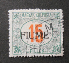 ITALIA, ITALY FIUME 1918-19 "SEGNATASSE 1915  5f. verde e rosso  OVP USED ss.10