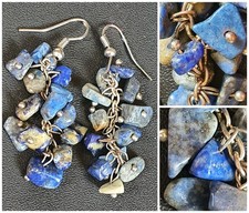 Orecchini LAPISLAZZULI❗pendenti PIETRE NATURALI❗dure PREZIOSE❗blu GRAPPOLO D'UVA