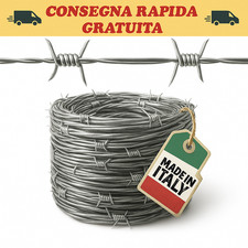 Filo Spinato Zincato: Filo 1,7/1,8 mm Rotolo 20/100/200 mt (A Scelta) Recinzione