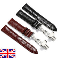 Cinturino orologio vera pelle alta qualità chiusura a farfalla 12-24mm universale