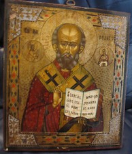 XIX secolo Icona Russa  San Nicola  Russia  Alta la qualità esecutiva.
