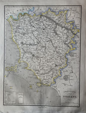 Mappa 1860 Toscana Elba Giglio