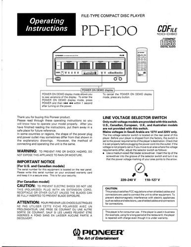 Pioneer f100 player - pd,