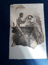 Cartoline illustratore B. Cascella :  Serie una Partita al Biliardo. 