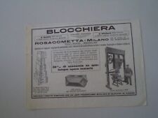 advertising Pubblicità 1924 BLOCCHIERA ROSACOMETTA - MILANO
