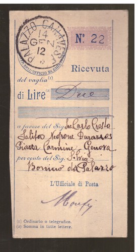 Ricevuta vaglia con timbro - ricevuta,