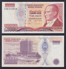 Banconota Turchia 20000 lira L.1970 (1995) P.-202 FDS/UNC