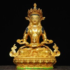 Antico dipinto Tibet 8,6" rame