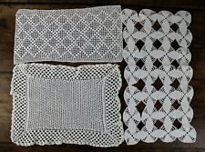 LOTTO 3 Centrini UNCINETTO Ricamato ANTICO Chiacchierino BIANCO Centrino Ricamo