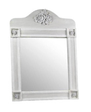 SPECCHIO RETTANGOLARE LEGNO CLASSIC SHABBY CHIC MODERNO DECO ROSE AVORIO 76*50cm