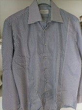 Camicia uomo Roccobarocco manica lunga taglia 41 16 in cotone a righe blu