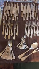 ANTICO VINTAGE SERVIZIO POSATE 61 PEZZI PLACCATO ARG 1000 Originali 1920