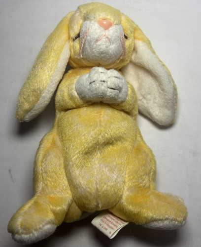 Peluche coniglio giallo - peluche, giallo/bianco