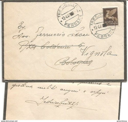 Tresigallo 1944 busta - tresigallo,