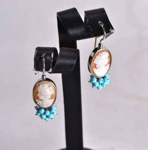 Orecchini argento 925 cammei - ,