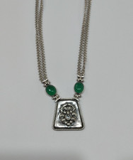 Collana Girocollo GERARDO SACCO Con Maschera E Agata Verde