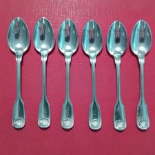 Cialde caffè, sei pezzi, argentate, motivo conchiglia