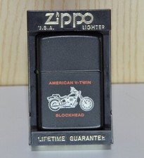 Accendino Zippo Regular Black Mate Harley Davidson American V Twin Blockhead 