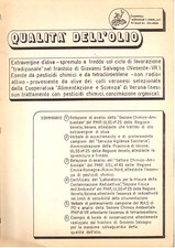 ATTESTATO OLIO EXTRA VERGINE OLIVA - Frantoio GIOVANNI SALVAGNO - 1987/1988-D13