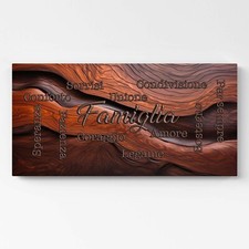 Quadro Moderno su Tela con Scritte sulla Famiglia |Q1347| Design Caldo