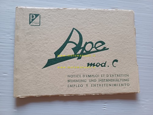 Piaggio ape ac2 - ape, manuale