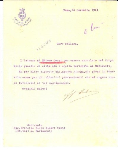 1914 roma lettera giovanni - roma,