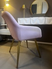 Poltrona Design in Velluto con Schienale a Conchiglia 65x63x84cm Rosa