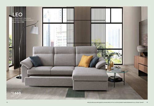 Divano maxi con pouf penisola