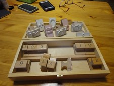 Timbri legno numeri - numeri, segni