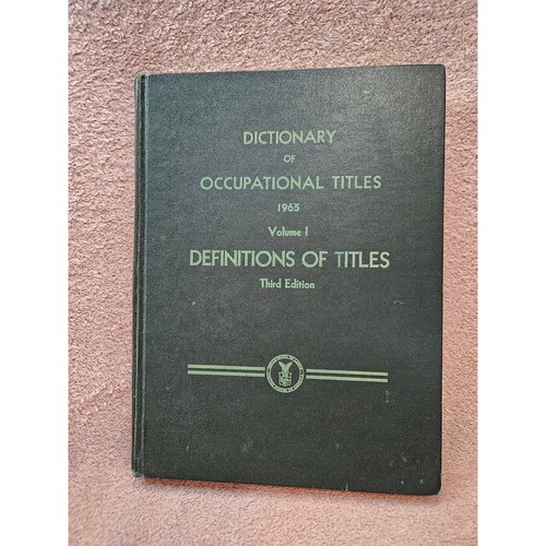 Dictionary occupational - dictionary, of