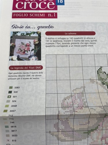 Schema punto croce rose - schema,