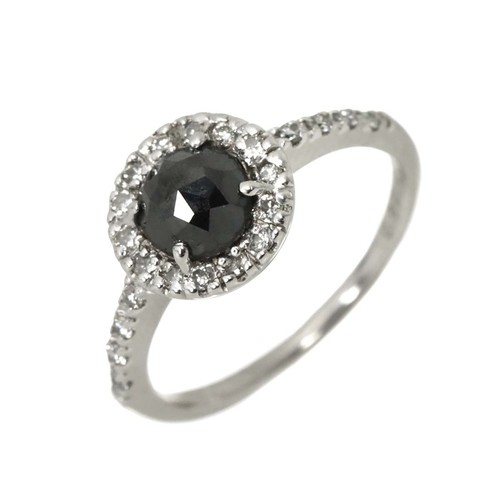 Anello con diamanti neri - , 0,82