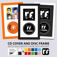 Cornice CD ""Disco e copertina"" - nero, bianco e colori + vetro UV e opzioni di montaggio