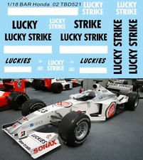 1/18 Decals per  BAR  02 Villeneuve Zonta 2000 TBD521