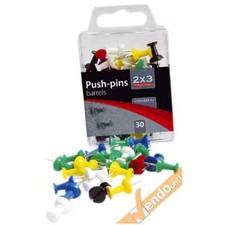 KIT 30 SPILLI COLORATI FERMA FOGLI PER LAVAGNE BACHECHE SUGHERO LEGNO POSTER