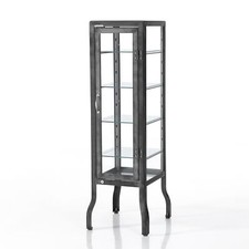 VETRINA 1 ANTA EDEN IN ACCIAIO LACCATO NERO E AVORIO ORESTELUCHETTA