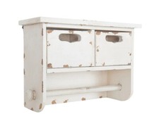 Mobiletto Shabby in Legno con Portarotolo da Cucina + 2 Cassetti CLAYRE & EEF