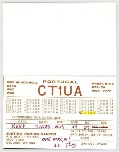 1983 portogallo ct1ua qsl - portogallo,