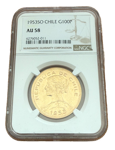 Cile 1953 oro 100 pesos - cile,