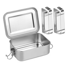 Portapranzo acciaio inox – Lunch box acciaio 850ml con suddivisione rimovibile, 