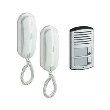 Kit Audio 2 Fili Bifamiliare 366821 Con Pulsantiera e Citofono Bianco BTicino