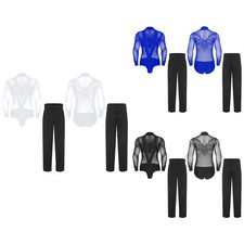 Men Suit Bodysuit Outfits Mesh