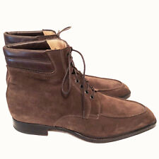 PELUSO NAPOLI STIVALETTI STRINGATI UOMO MARRONI SCAMOSCIATI FINI 11 U.S.