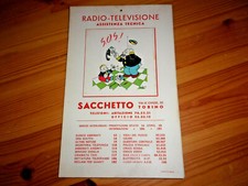 BIBI' e BIBO' Cartoncino rigido pubblicitario anni 60 RADIO TELEVISIONE assist.