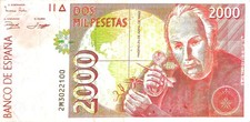 Spain 2000 Pesetas Banknote