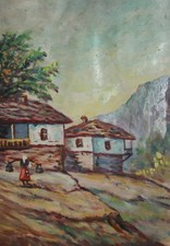 Antico dipinto ad olio europeo