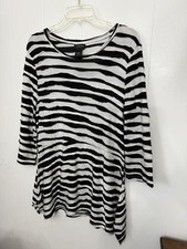 Tunica Toofan L bianca e nera manica 3/4 maglia elasticizzata