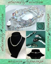 Collana Vintage Perline Sfaccettate Aurora Boreale AB Arcobaleno Sfaccettate anni '50 firmata da SQUISITE