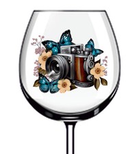 12x decalcomanie adesivo vinile per fotocamera vintage floreale bicchieri da vino bottiglia w468